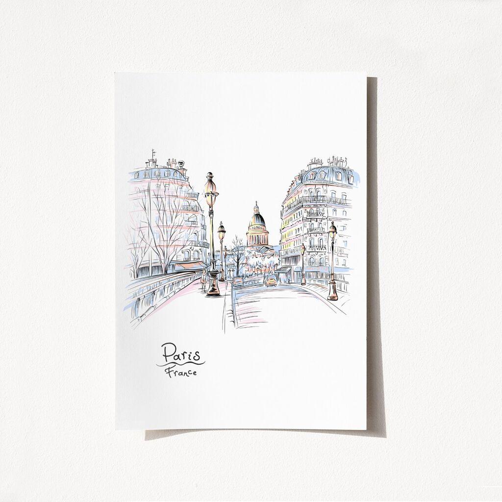 Wallity Poster France Paris-2029, 21x29,7 cm, Beli