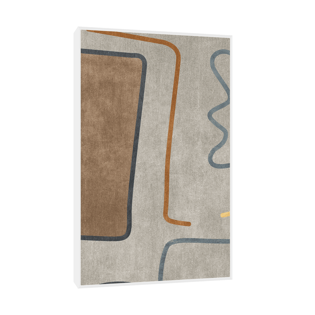 Canvas Slika na platnu Kompozicija braon i bež II 125x75cm, Sa ramom, Beli