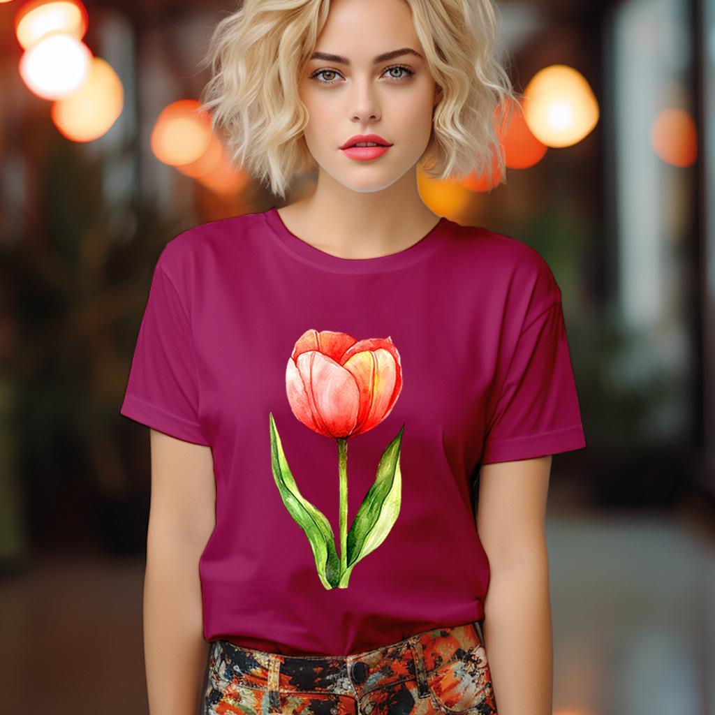 Camiseta Majica sa štampanim printom Cam 954, Ženska, Ružičasta