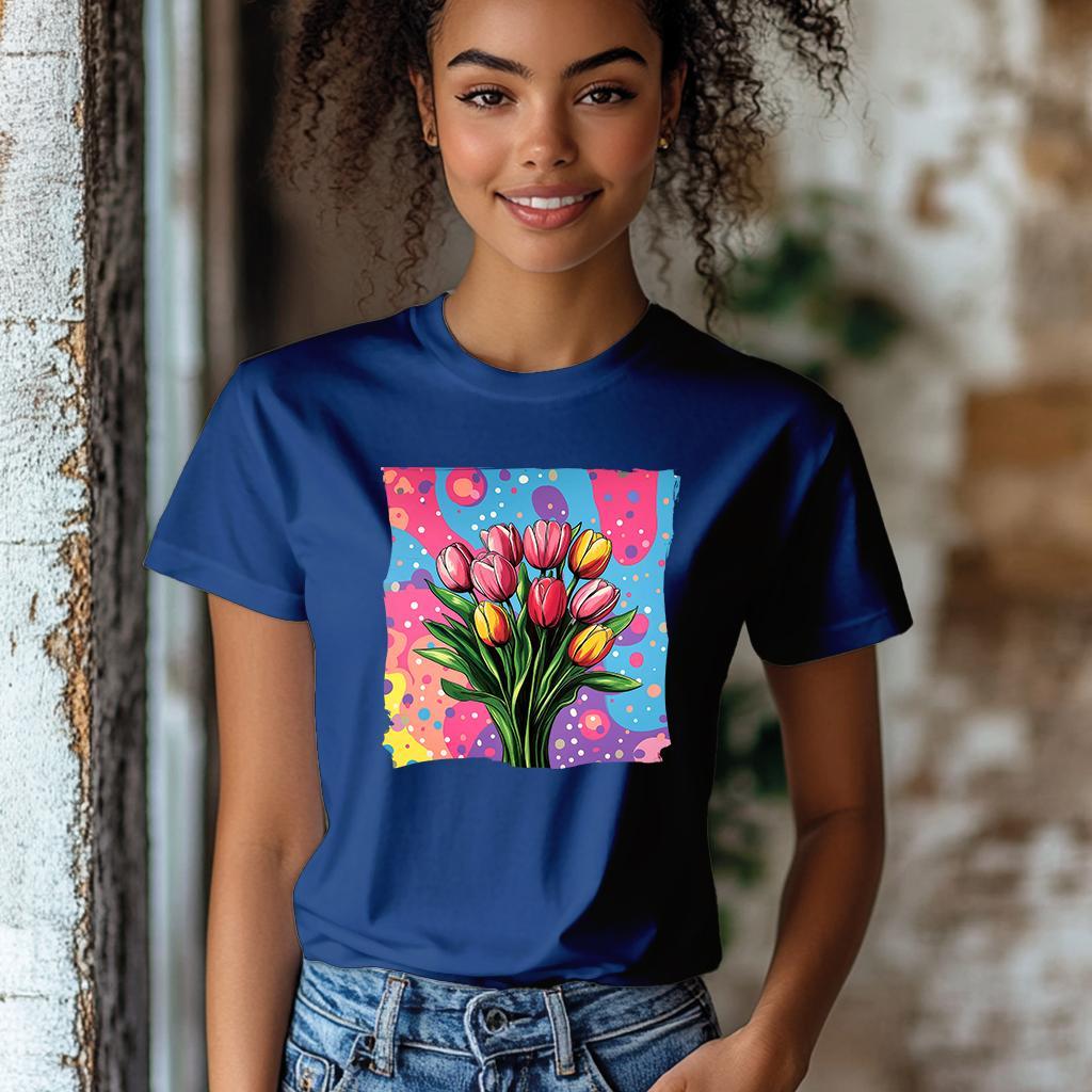 Camiseta Majica sa štampanim printom Cam 955, Ženska, Borovnica