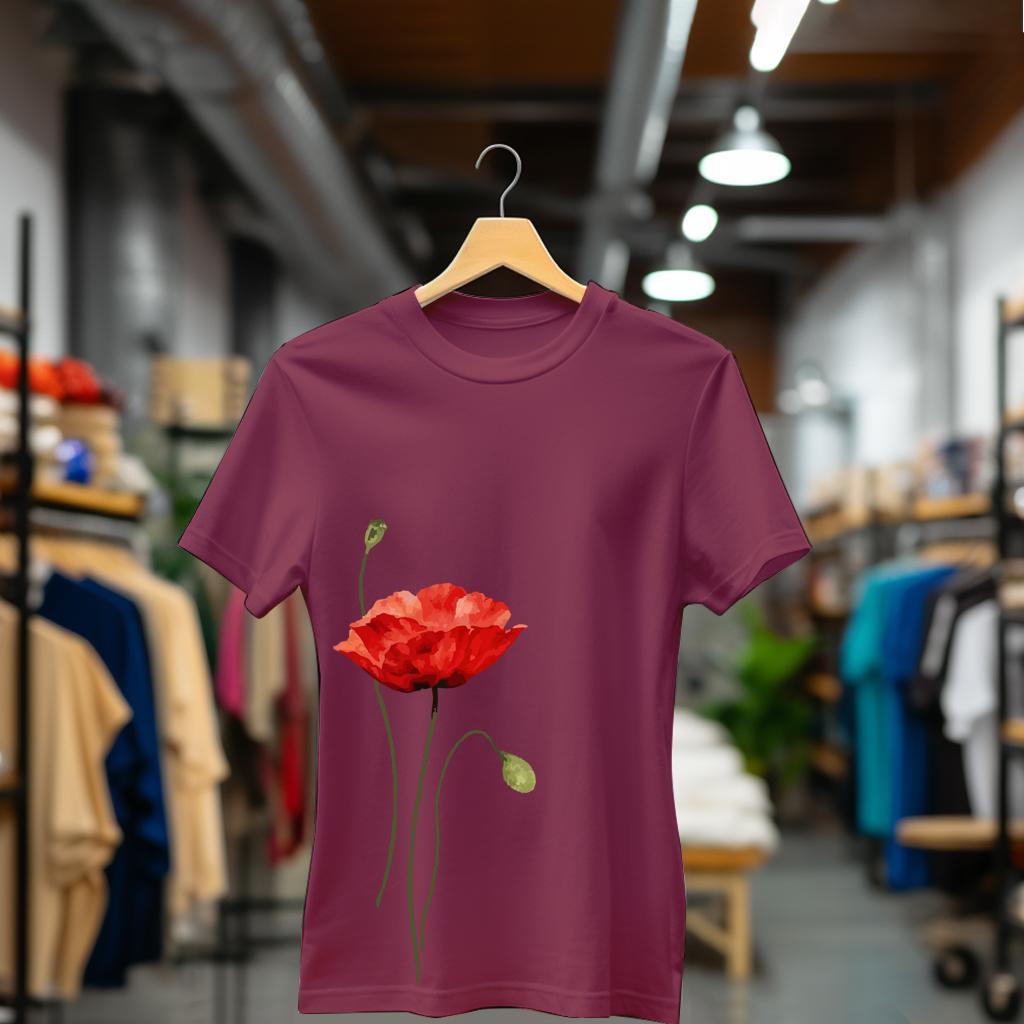 Camiseta Majica sa štampanim printom Cam 990, Ženska, Bordo