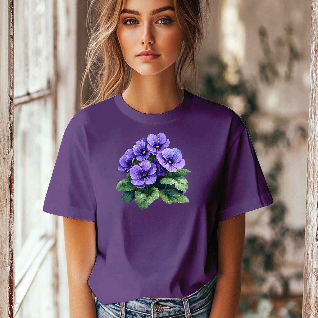 Camiseta Majica sa štampanim printom Cam 953, Ženska, Patlidžan