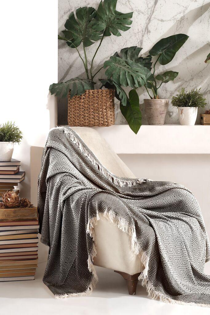 L'essentiel Maison Prekrivač Etnik, 170x210 cm, Crni