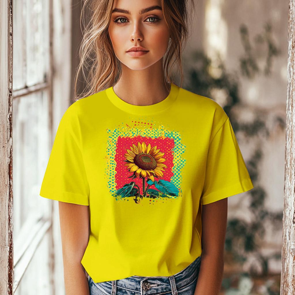 Camiseta Majica sa štampanim printom Cam 949, Ženska, Žuta