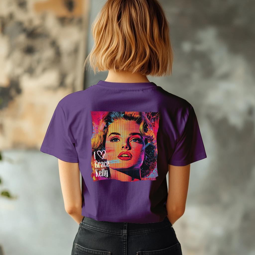 Camiseta Majica sa štampanim printom Cam 937, Ženska, Patlidžan