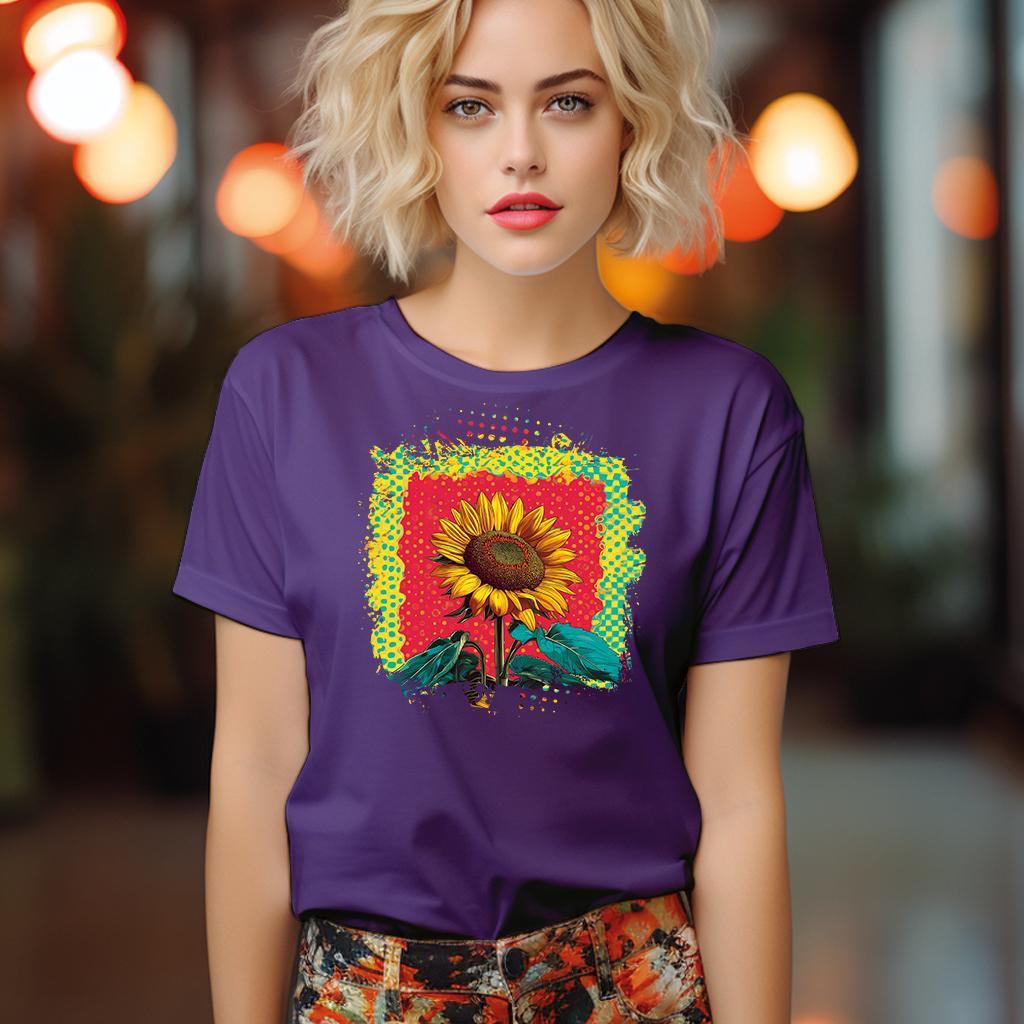 Camiseta Majica sa štampanim printom Cam 949, Ženska, Patlidžan