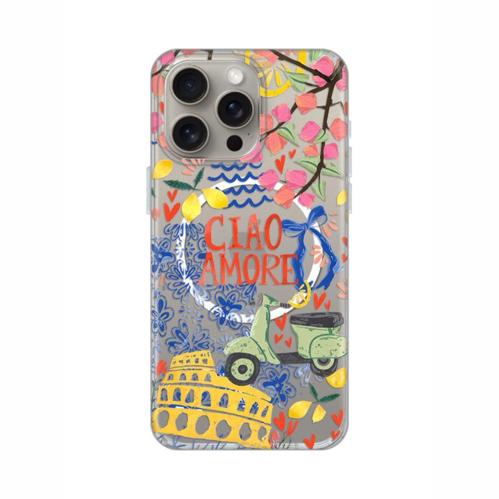 Maska za iPhone 15 Pro Max 6.7 Ciao Amore Print Magsafe, Šarena