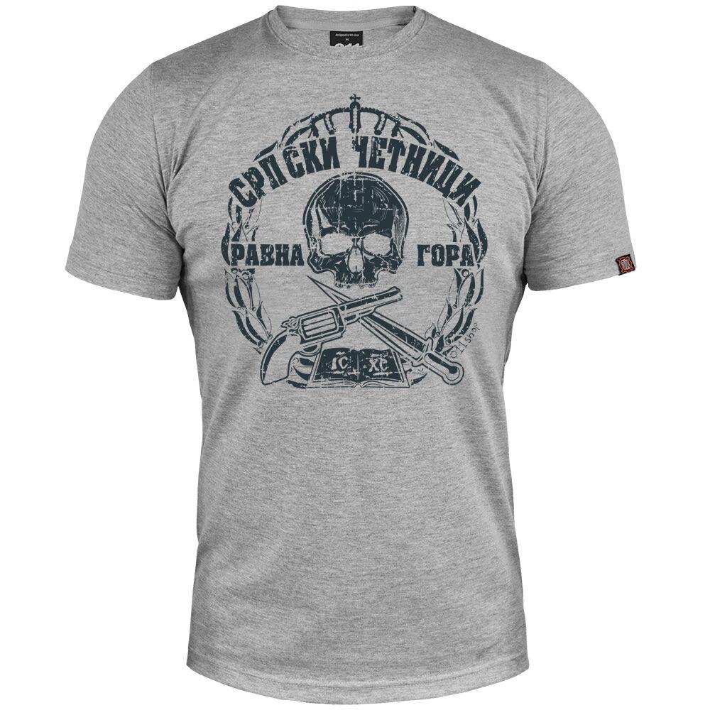 011Shop Muška majica kratkih rukava "Srpski četnici Ravna Gora", Svetlosiva