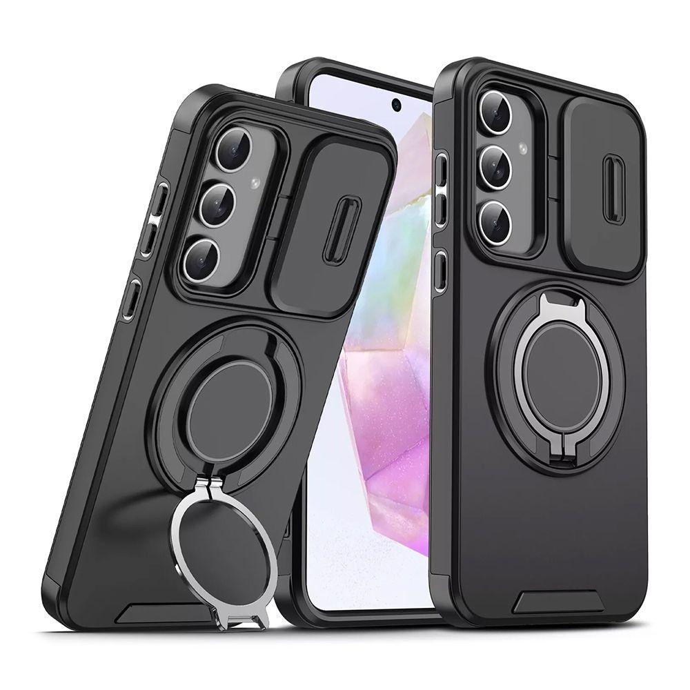 Maska za Samsung Galaxy A57 5G A576B CamShield Ring Stand, Crna