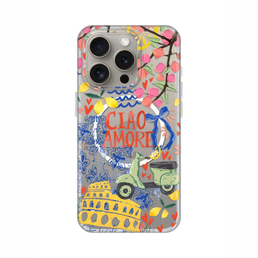 Maska za iPhone 15 Pro 6.1 Ciao Amore Print Magsafe, Šarena