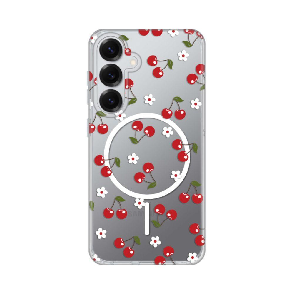 Maska za Samsung Galaxy S25 Cute Cherries Print Magsafe S931B, Šarena