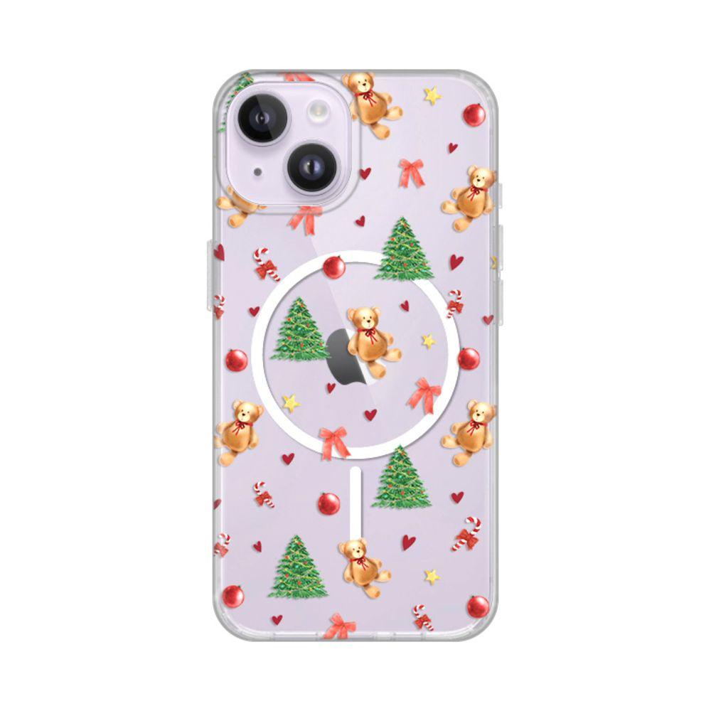 Maska za iPhone 13/14 6.1 Merry Bear Print Magsafe, Šarena