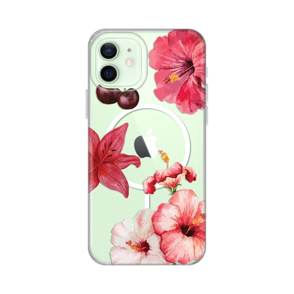 Maska za iPhone 12/12 Pro 6.1 Hibiscus Print Magsafe, Šarena