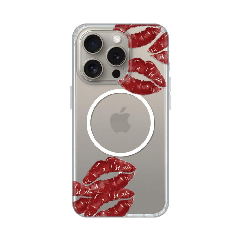 Maska za iPhone 15 Pro 6.1 Kisses Print Magsafe, Šarena