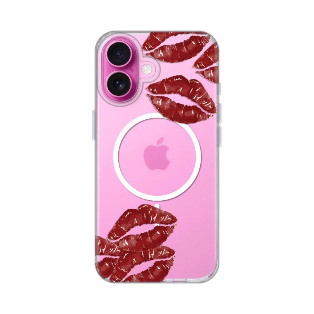 Maska za iPhone 16 6.1 Kisses Print Magsafe, Šarena