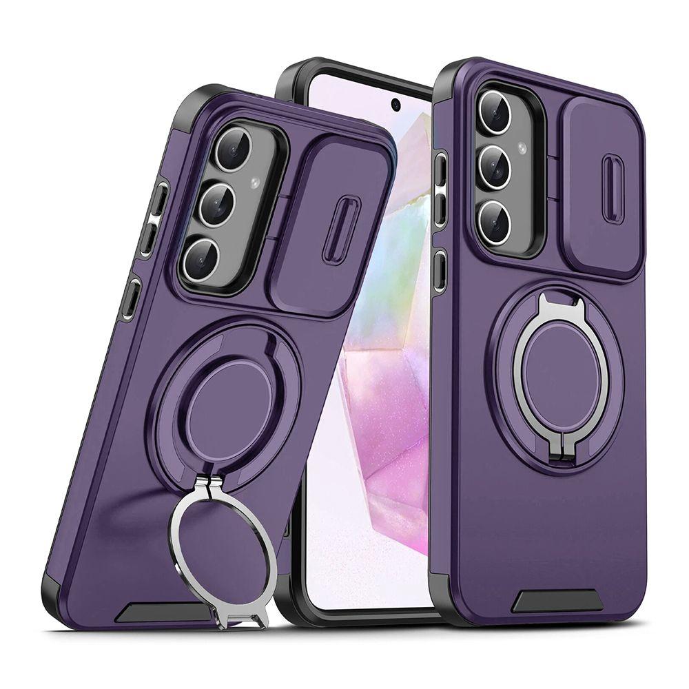 Maska za Samsung Galaxy A37 5G A376B CamShield Ring Stand, Ljubičasta