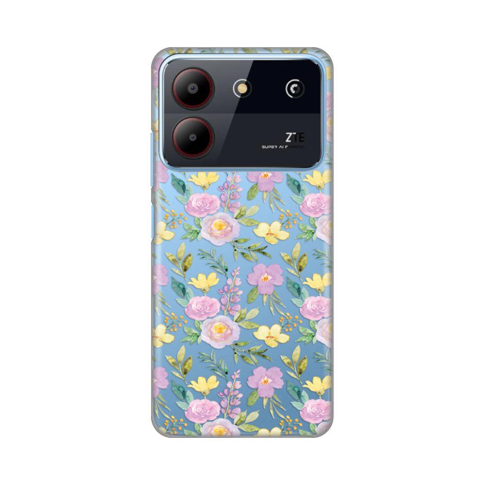 Maska za ZTE Blade A54 Soft Flowers  Print Skin, Šarena