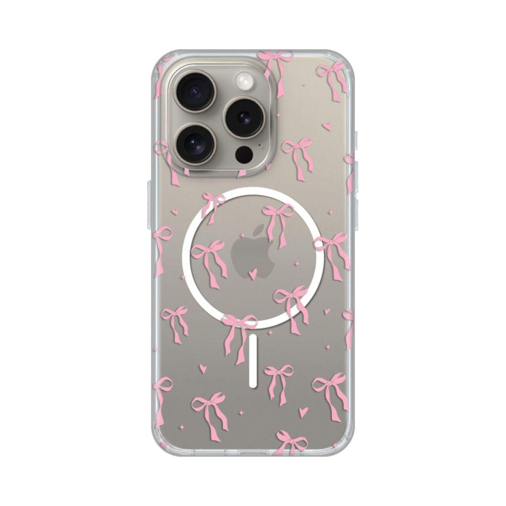 Maska za iPhone 15 Pro 6.1 Cute Bows Print Magsafe, Šarena