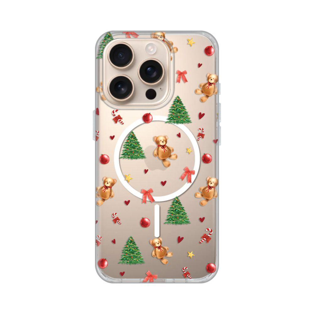 Maska za iPhone 16 Pro 6.3 Merry Bear Print Magsafe, Šarena