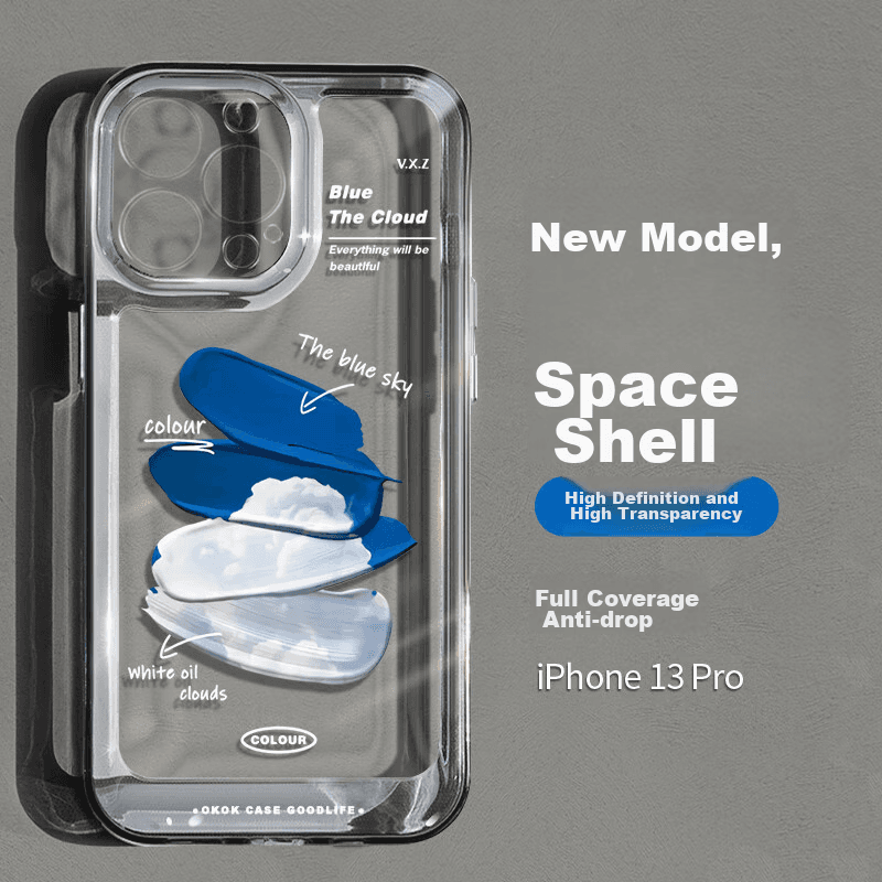 Yingkaida  Maska za mobilni telefon iPhone 13 Pro, Providno-plava
