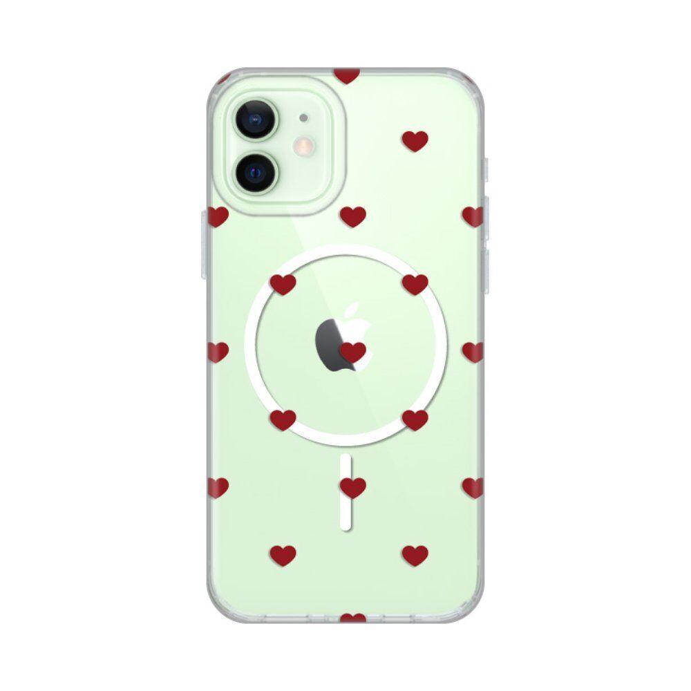 Maska za iPhone 12/12 Pro 6.1 Hearts Print Magsafe, Šarena