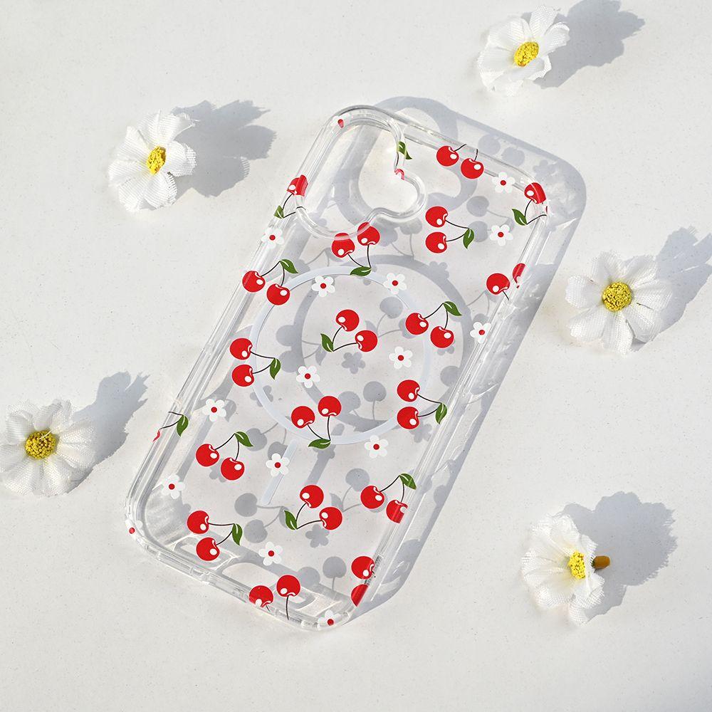 Maska za iPhone 17 6.3 Cute Cherries Print Magsafe, Šarena