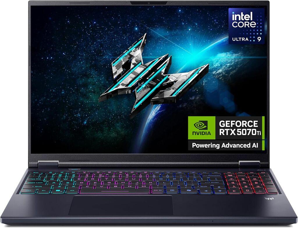Acer Gaming laptop Predator Helios Neo 16 AI PHN16-73-985Q, Intel Core Ultra 9 275HX, 16" 240Hz, RTX 5070 Ti, 32GB, 1TB + 1TB PCIe NVMe SSD, Crni