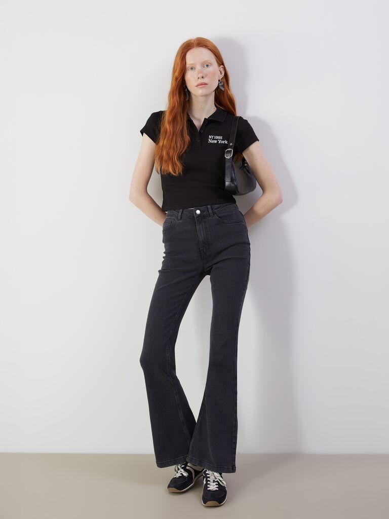 LC Waikiki Ženske farmerke W54851Z8-CVL, Crne