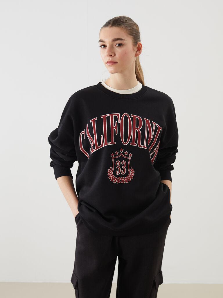 LC Waikiki Ženski duks W55083Z8-CVL, Crni