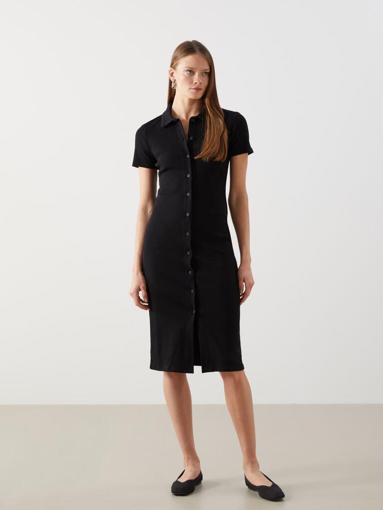 LC Waikiki Ženska haljina W58675Z8-CVL, Crna