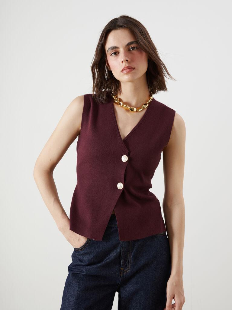 LC Waikiki Ženski prsluk W5EJ82Z8-HEN, Bordo