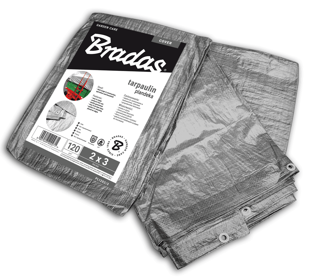 Bradas Cerada Plandeka 120 gr, 3x5, Siva