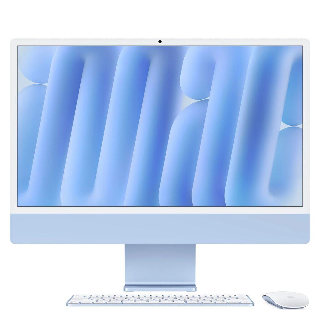 Apple All in One Računar 24" iMac M4 sa 4,5K Retina displejom, 10-jezgarnim CPU-om, 10-jezgarnim GPU-om, 16 GB objedinjene memorije i 256 GB SSD, Plavi