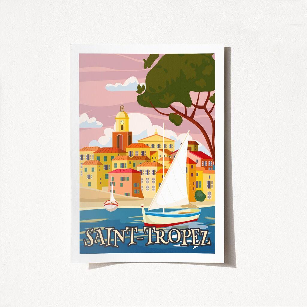 Wallity Poster Saint Tropez-2008, 42x59,4 cm