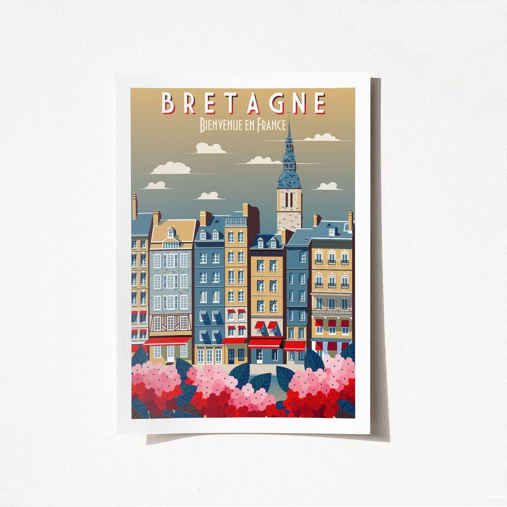 Wallity Poster Bretagne Bienvenue En France-1955, 21x29,7 cm
