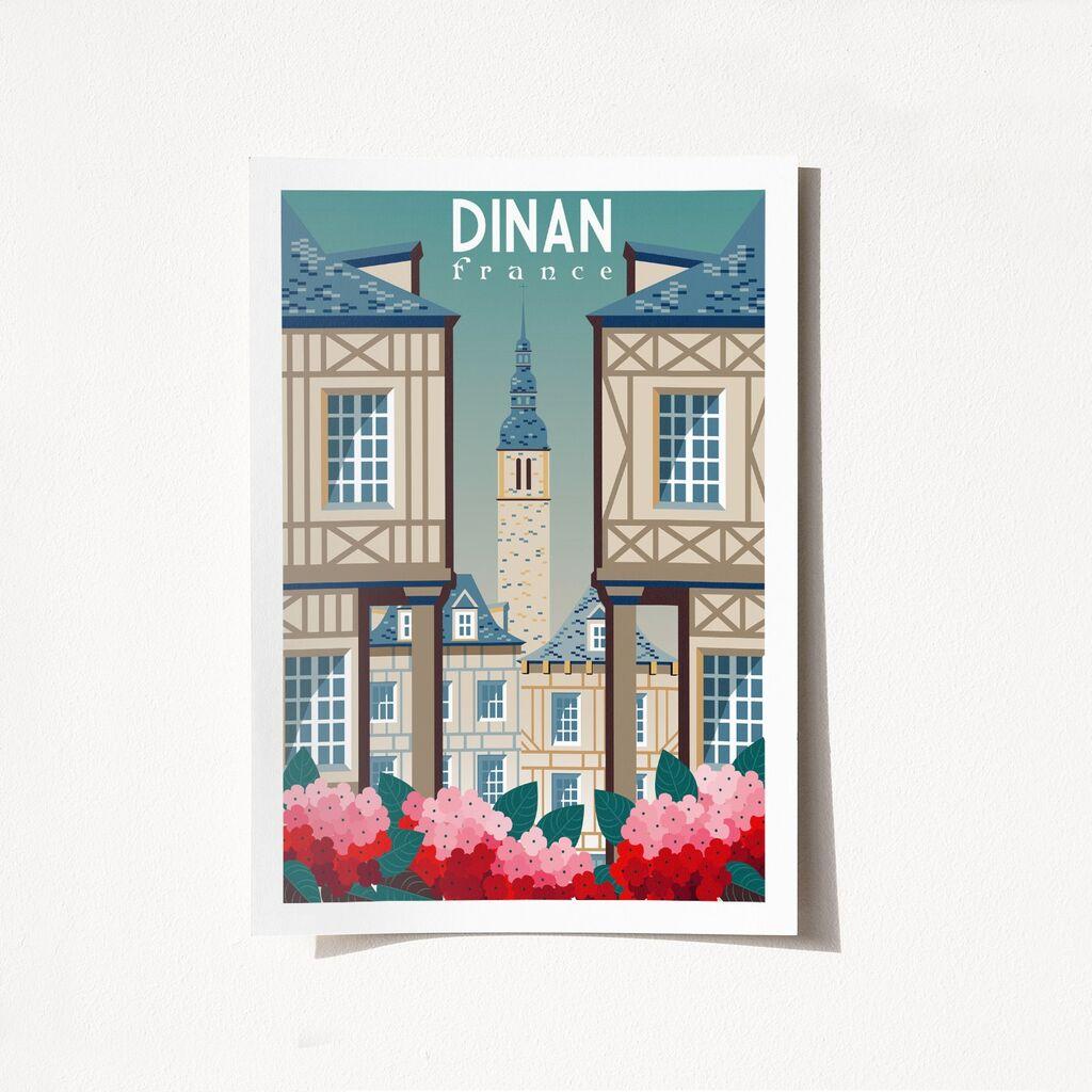 Wallity Poster Dinan France-1957, 50x70 cm