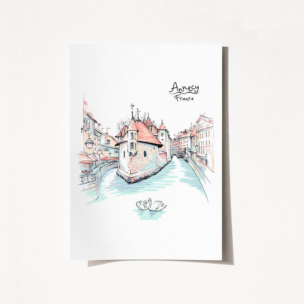 Wallity Poster Annecy France-2032, 21x29,7 cm