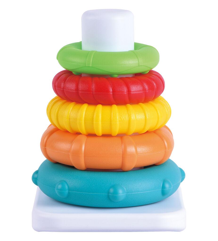 Infunbebe Edukativna igračka za bebe Zaglavljeni prstenovi, Šarena