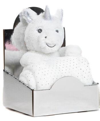 BBO Set ćebe sa igračkom za bebe Jednorog, Beli