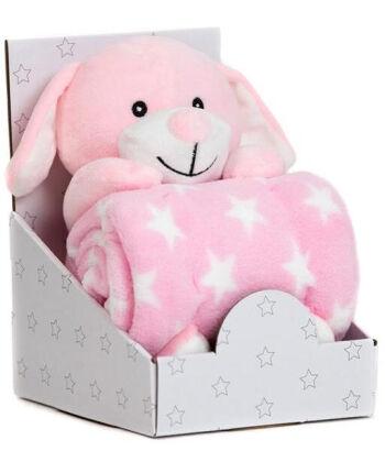 BBO Set ćebe sa igračkom za bebe Pas, Roze