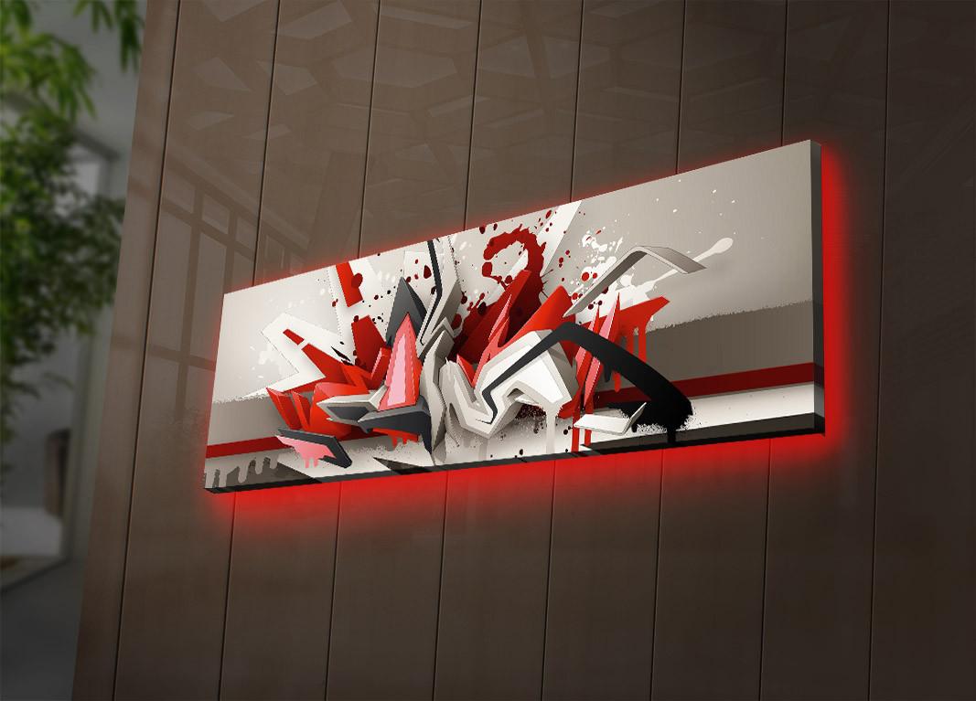 Wallity Slika na platnu sa LED osvetljenjem 30x90cm