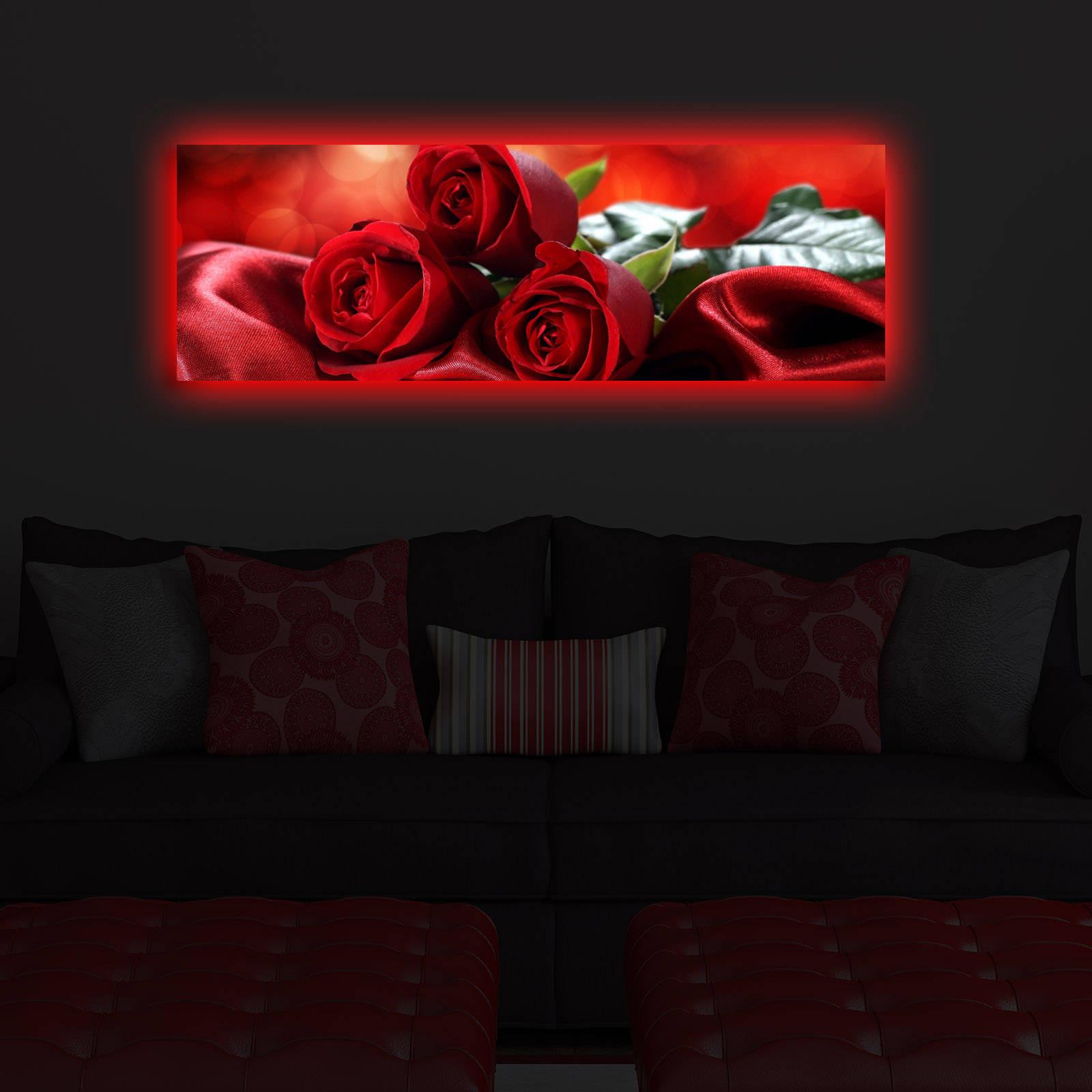 Wallity Slika na platnu sa LED osvetljenjem 30x90cm
