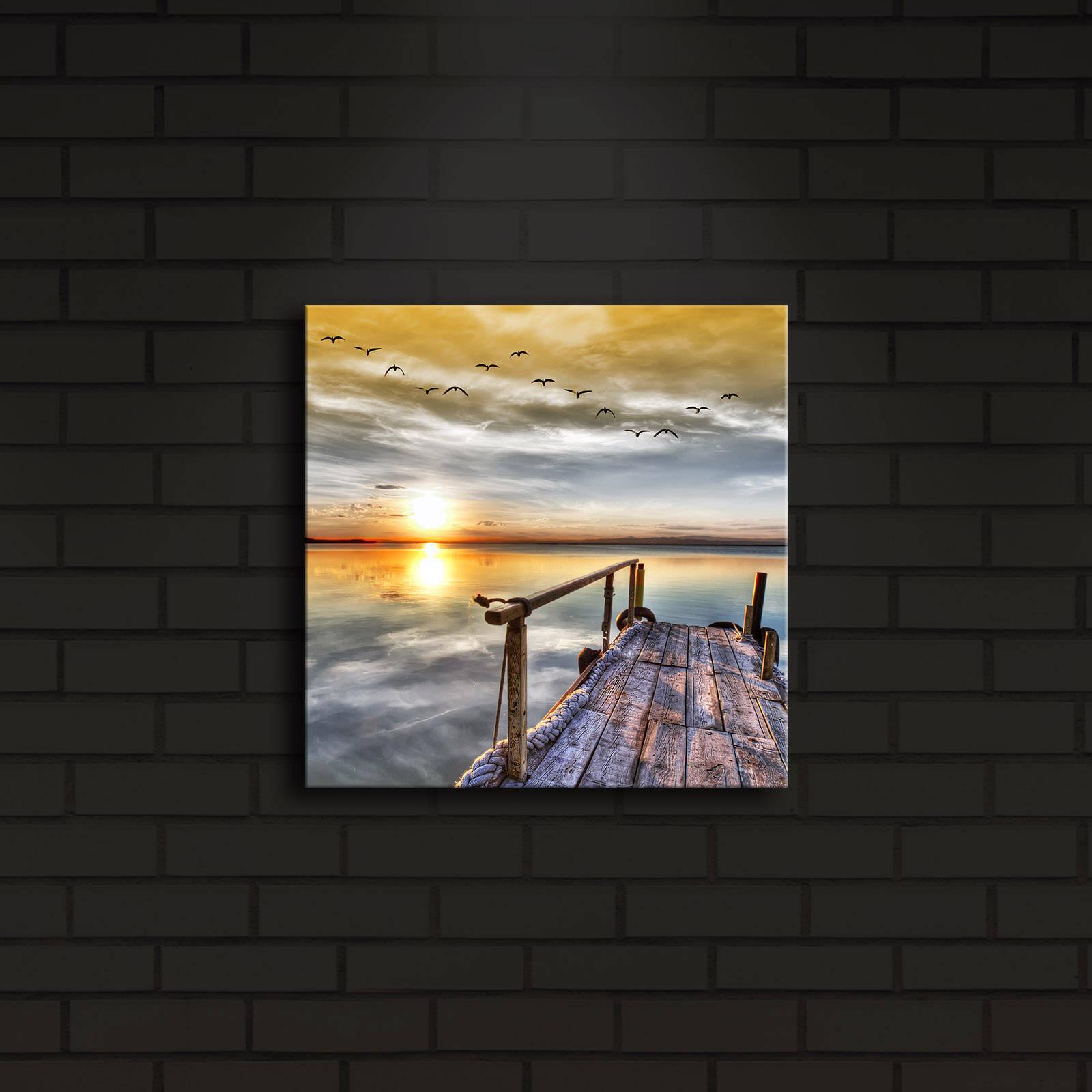 Wallity Slika na platnu sa LED osvetljenjem 28x28cm