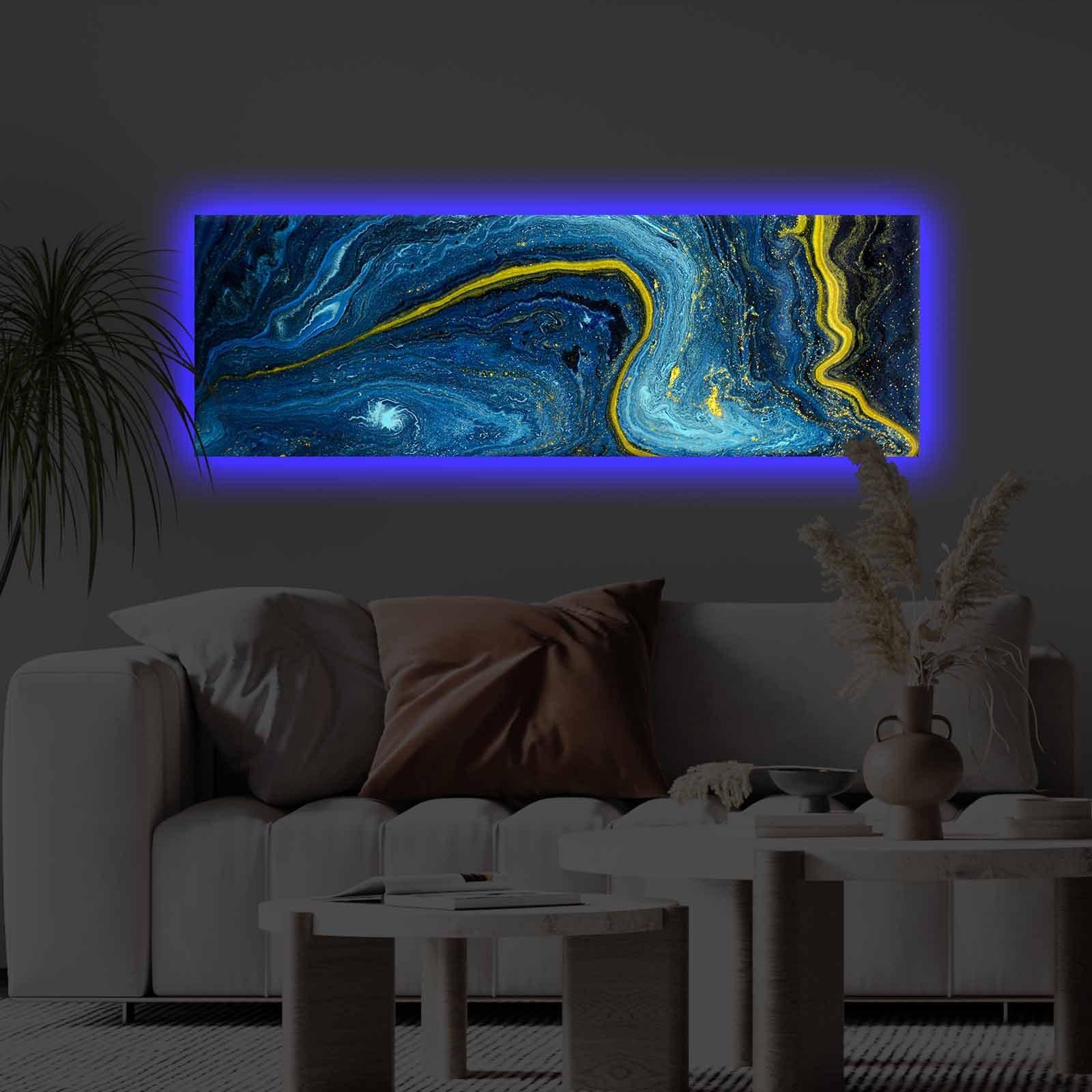 Wallity Slika na platnu sa LED osvetljenjem 30x90cm