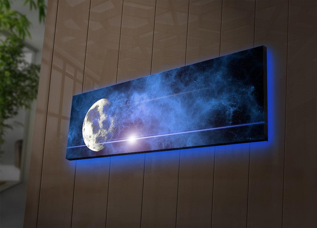 Wallity Slika na platnu sa LED osvetljenjem 30x90cm