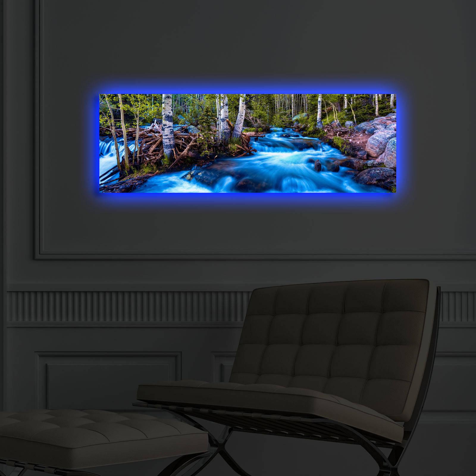 Wallity Slika na platnu sa LED osvetljenjem 30x90cm