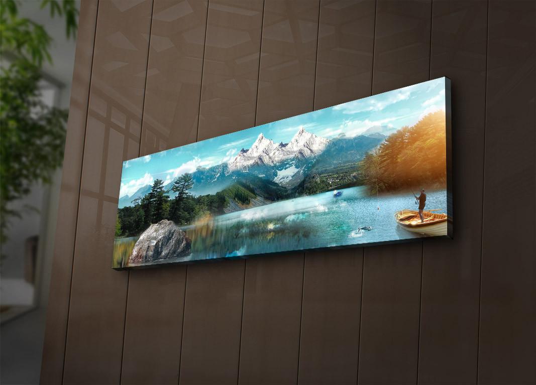 Wallity Slika na platnu sa LED osvetljenjem 30x90cm