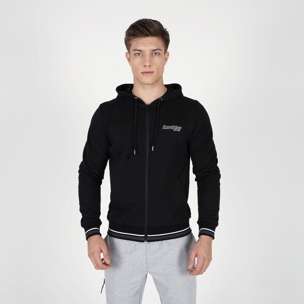 Lotto Muški duks sa kapuljačom Principale Fz Hoody, Crni
