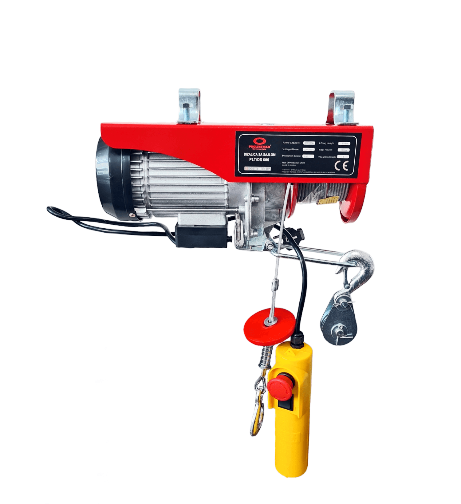 PROLINETECH Dizalica sa sajlom PLT/DS600, 300/600kg, 220V, 1200W