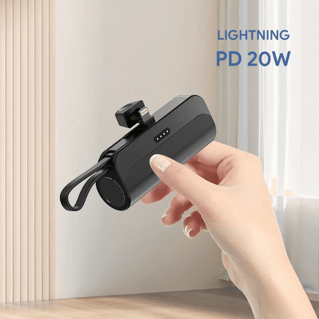 Eksterna baterija, 5000mAh, Lightning, Crna